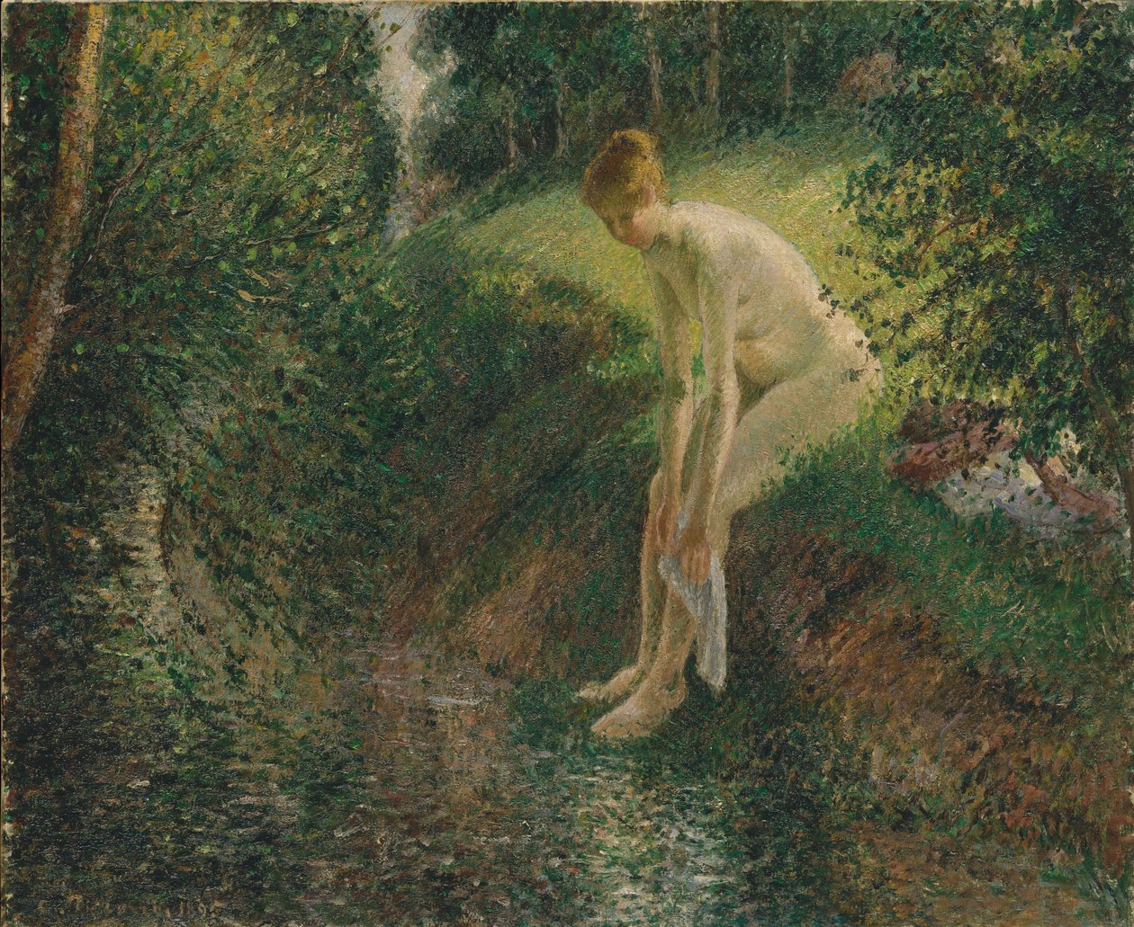 Ormanda Yıkanan Kişi, 1895 by Camille Jacob Pissarro