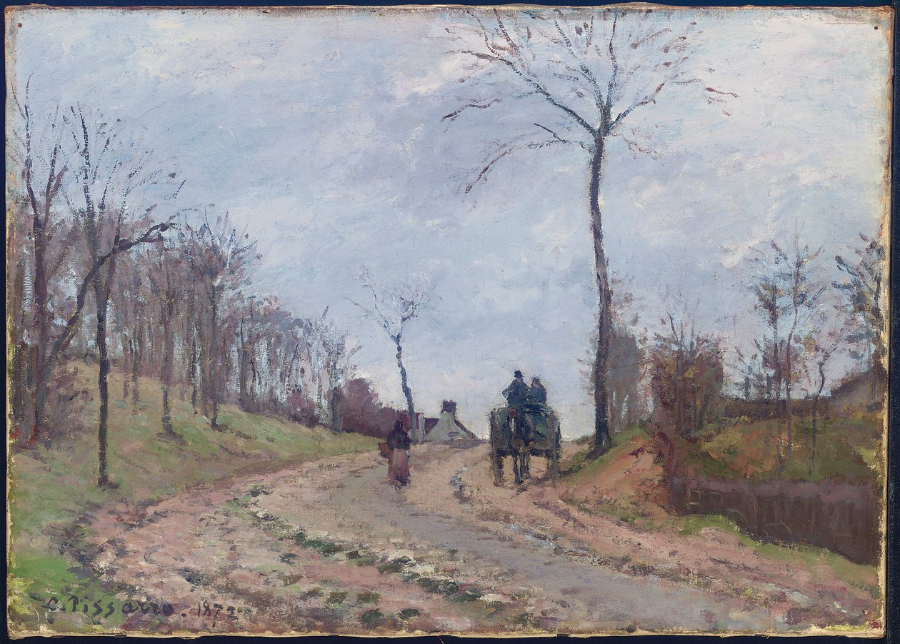 Bir Köy Yolunda Araba, Kış, Louveciennes