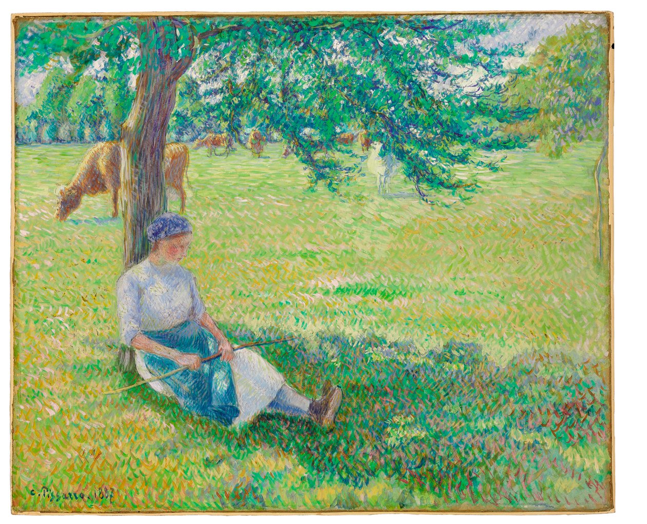 Kovboy Kız, Eragny, 1887 by Camille Jacob Pissarro