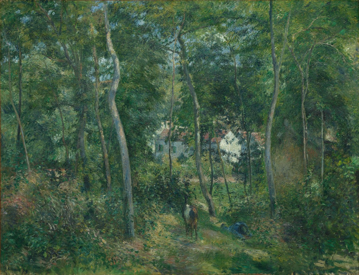 LHermitage Yakınlarındaki Ormanın Kenarı, Pontoise, 1879. by Camille Jacob Pissarro