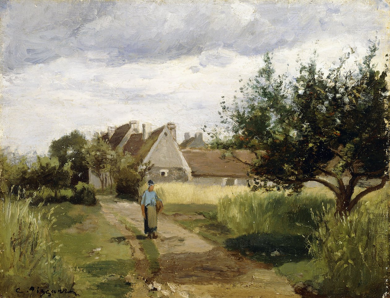 Bir Köyün Girişi, 1863 dolayları by Camille Jacob Pissarro