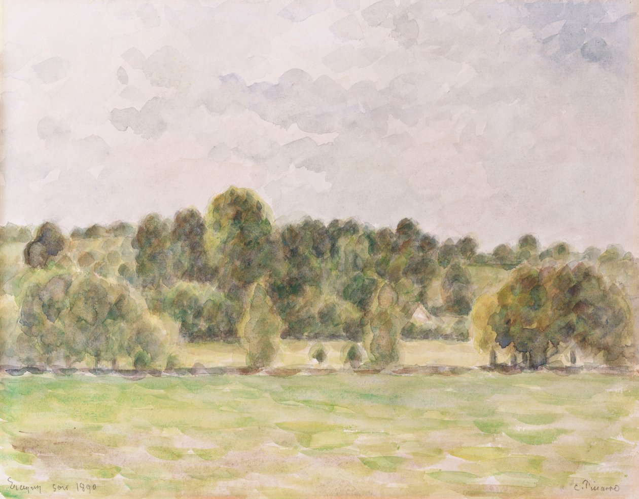 Eragny Akşamı, 1890 by Camille Jacob Pissarro