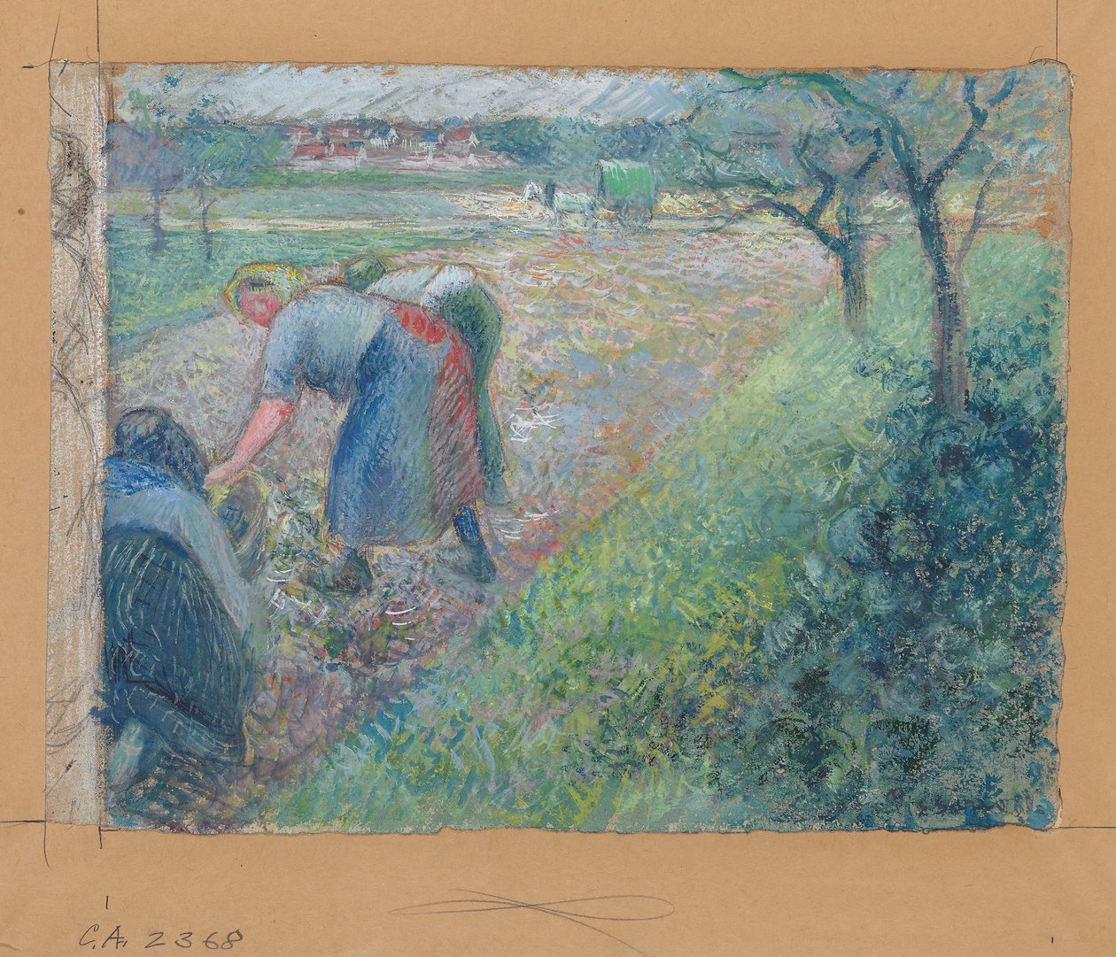 Saha Çalışanları, Pontoise; Saha çalışanları, Pontoise, 1880 by Camille Jacob Pissarro