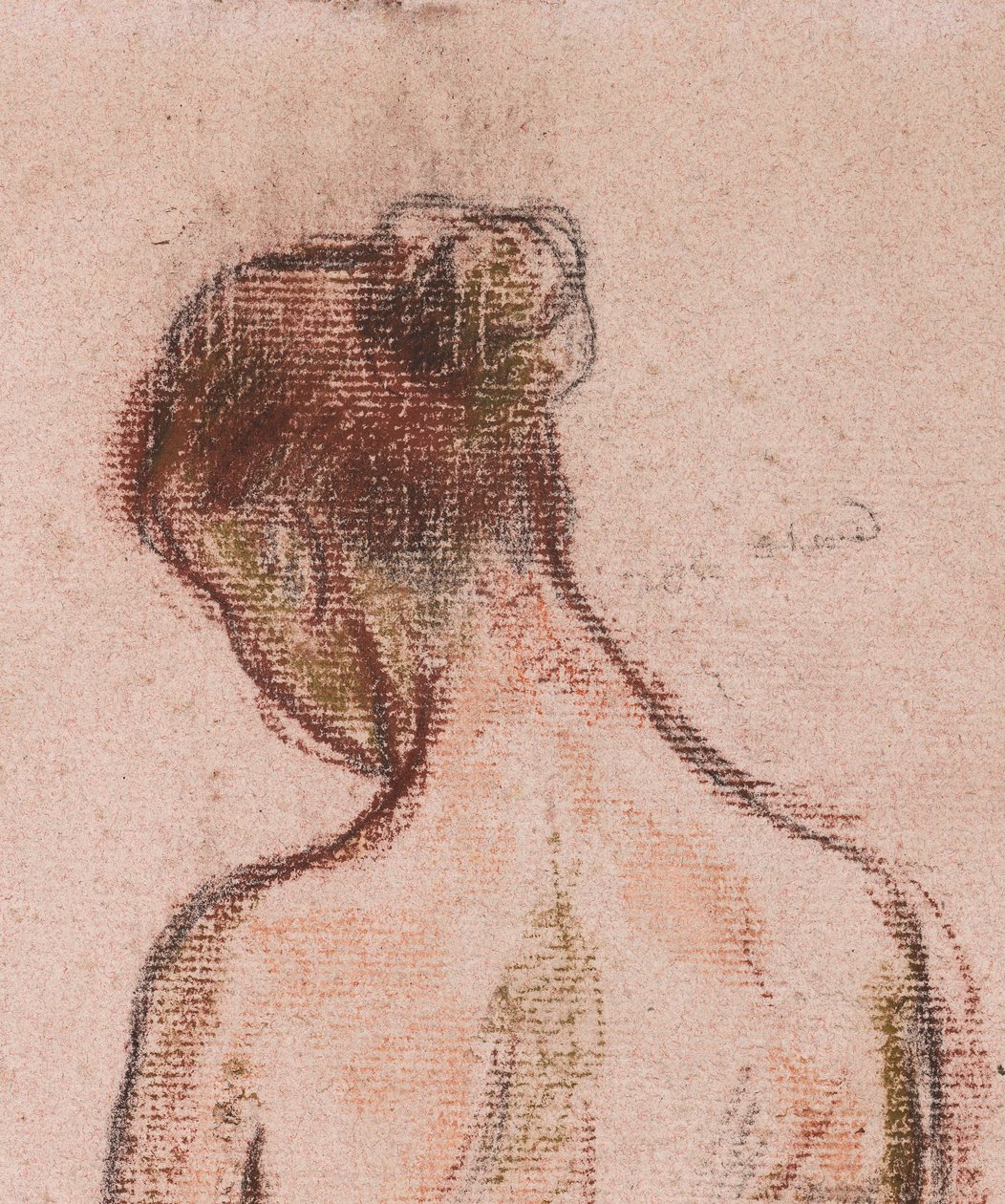 Bir kadının tam boy ayakta çıplak, arkadan by Camille Jacob Pissarro