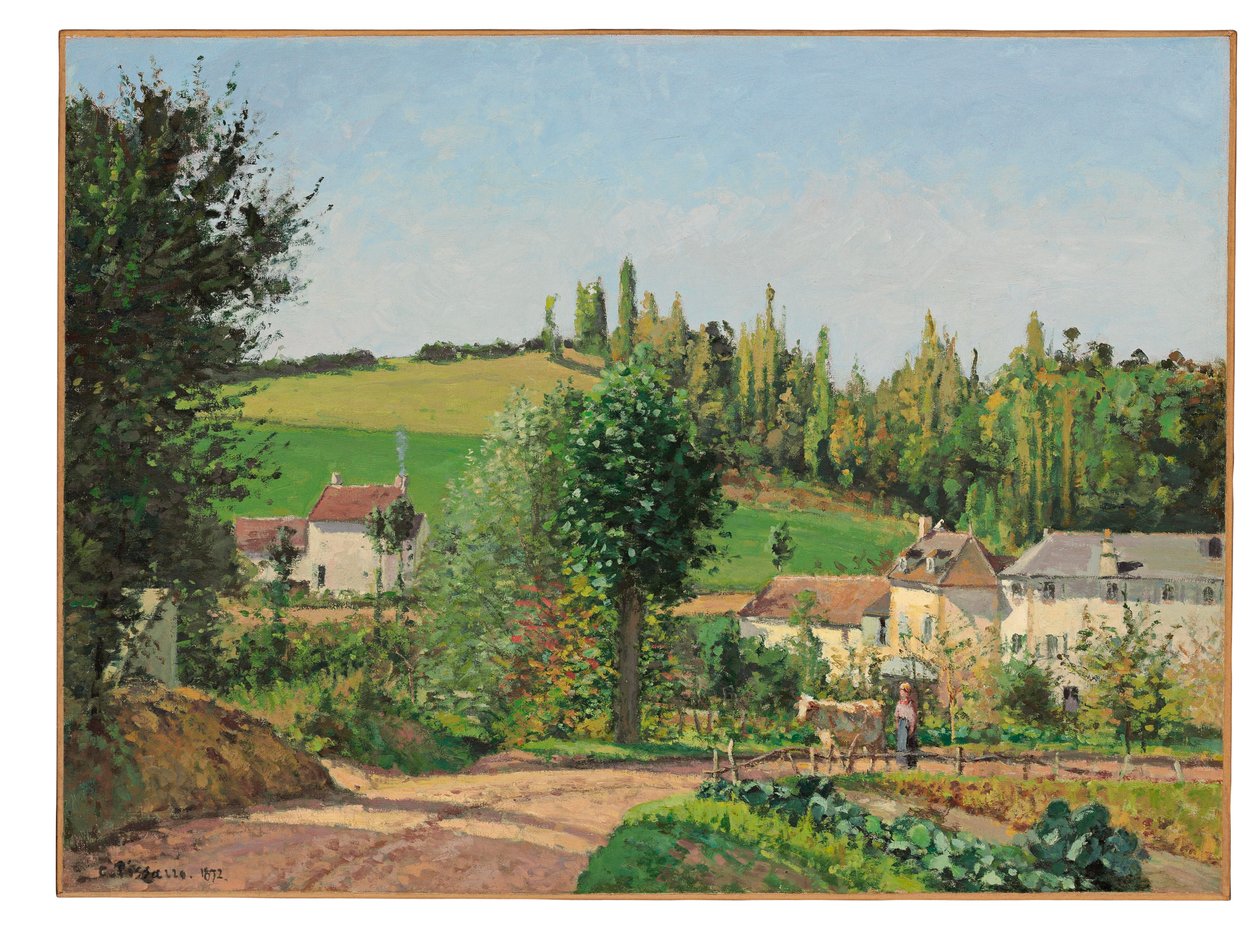 Pontoise yakınlarındaki Hamlet, 1872 by Camille Jacob Pissarro