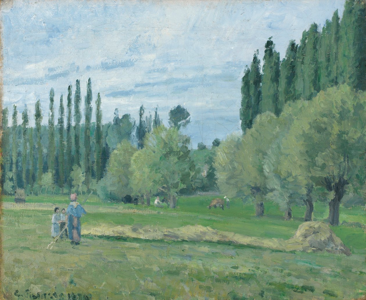 saman yapımı, 1874 by Camille Jacob Pissarro