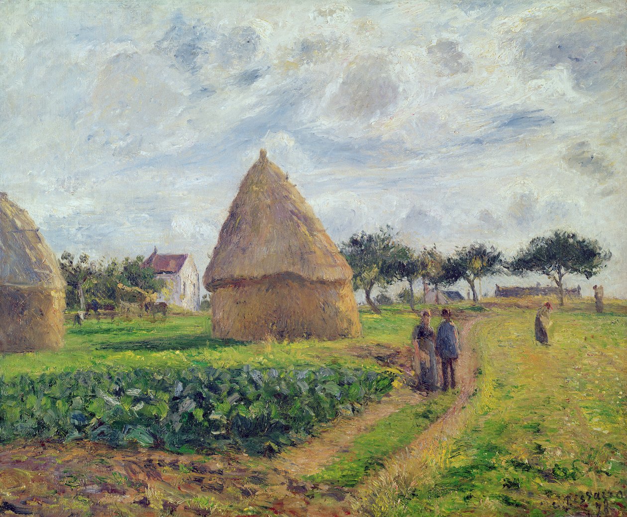 Saman yığınları (yağ) by Camille Jacob Pissarro