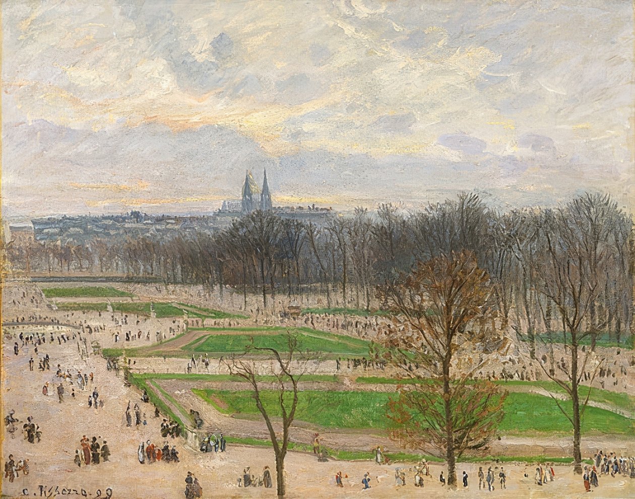 Bir kış öğleden sonra Tuileries Bahçesi. 1899 by Camille Jacob Pissarro