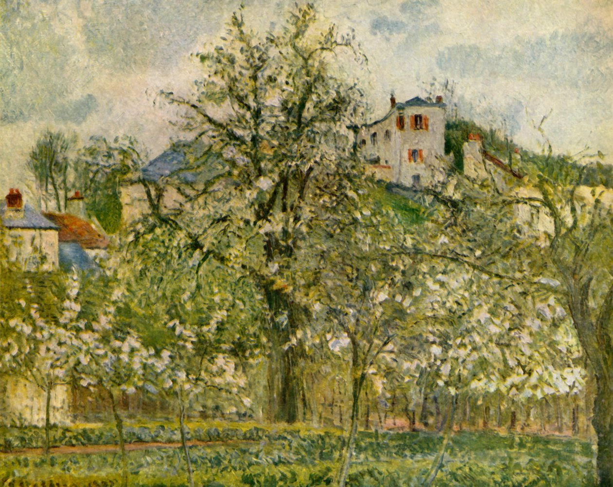 Çiçekli Meyve Ağaçları Olan Mutfak Bahçesi, 1877, 1939. by Camille Jacob Pissarro