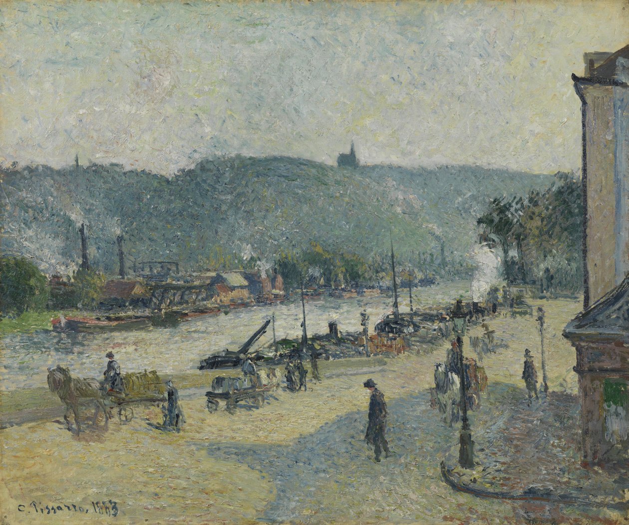 Lafayette Meydanı, Rouen, 1883 by Camille Jacob Pissarro