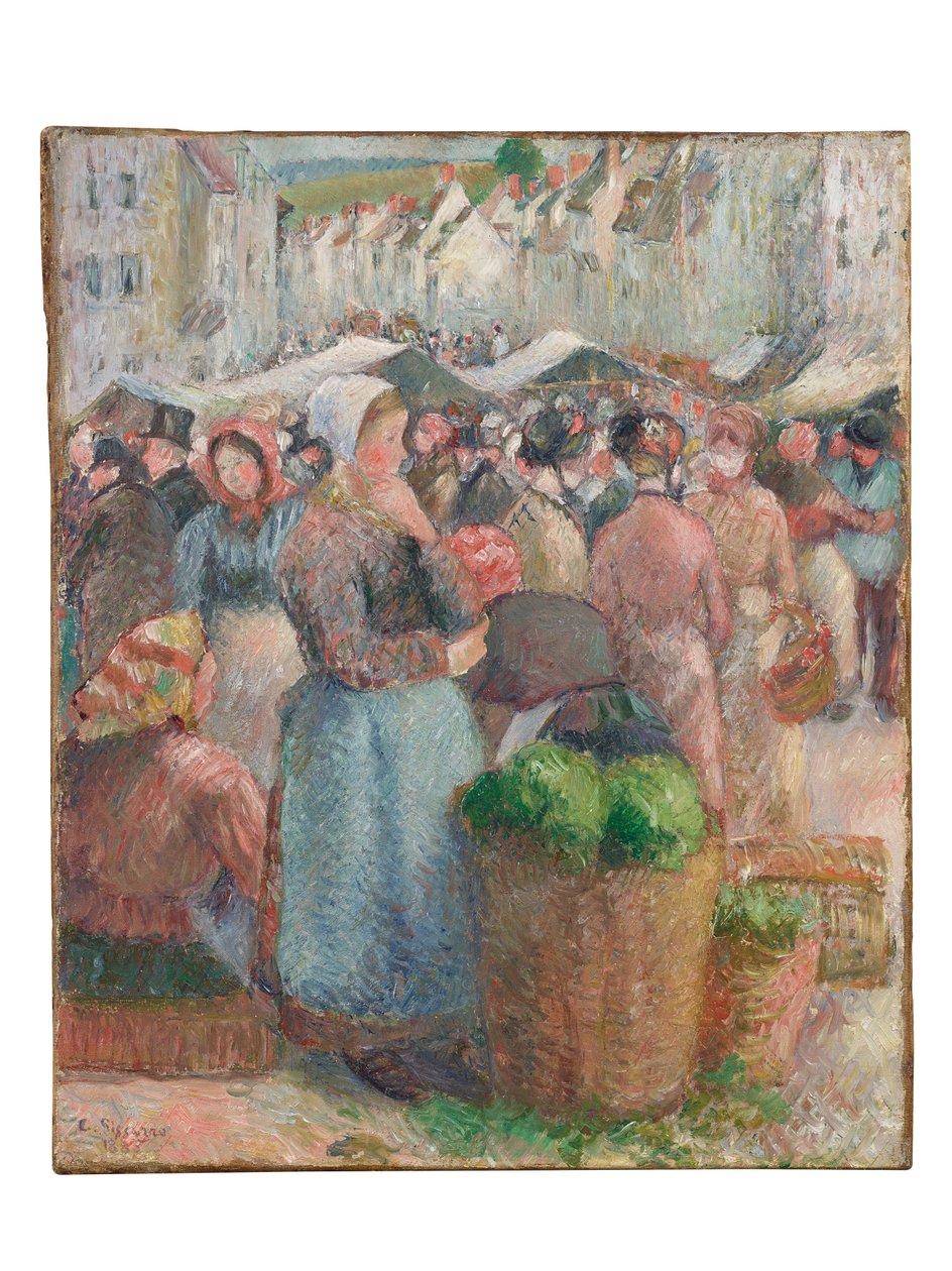 Gisors Pazarı, Grande-Rue, 1885 by Camille Jacob Pissarro