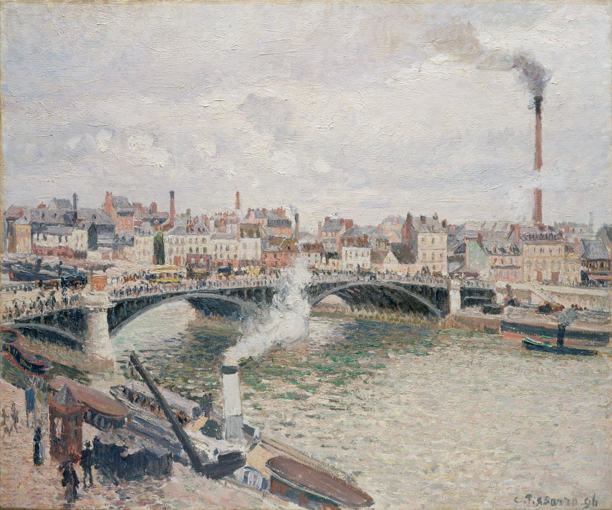 Sabah, Bulutlu Bir Gün, Rouen, 1896 by Camille Jacob Pissarro