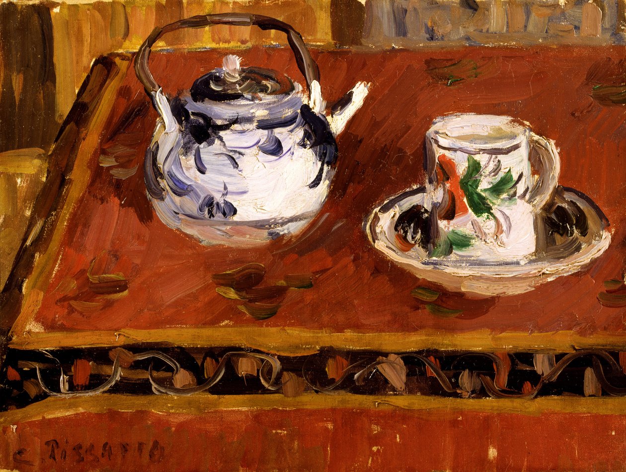 Natürmort, fincan ve çaydanlık, 1899. by Camille Jacob Pissarro