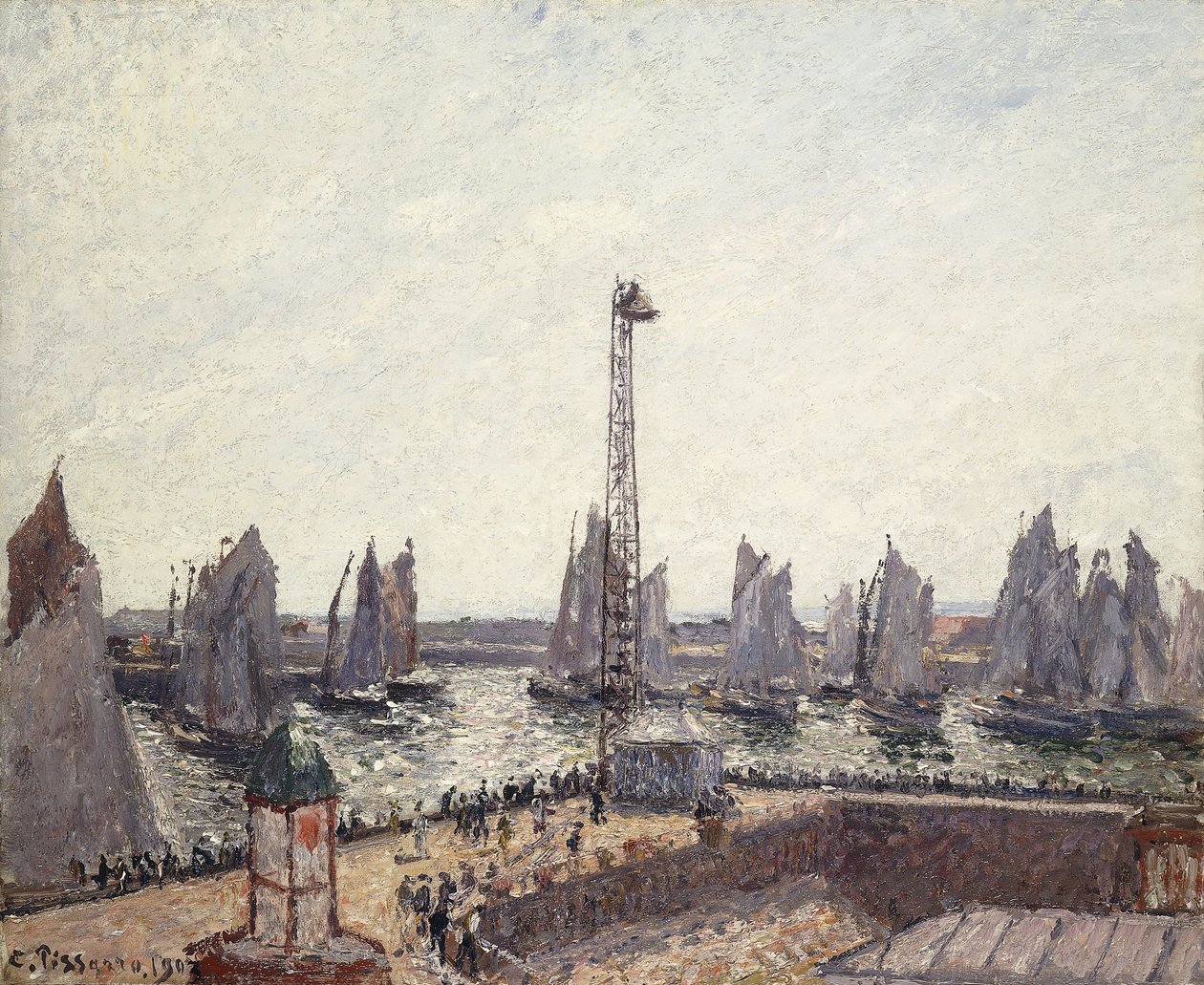 Dış Liman ve Vinçler, Le Havre; Dış liman ve Anse des Pilotes, Le Havre, 1903 by Camille Jacob Pissarro
