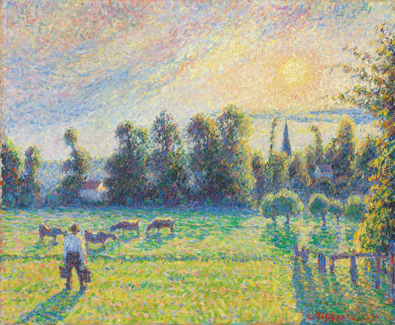 Mera, Gün Batımı, Eragny; Mera, gün batımı, Eragny, 1890 by Camille Jacob Pissarro