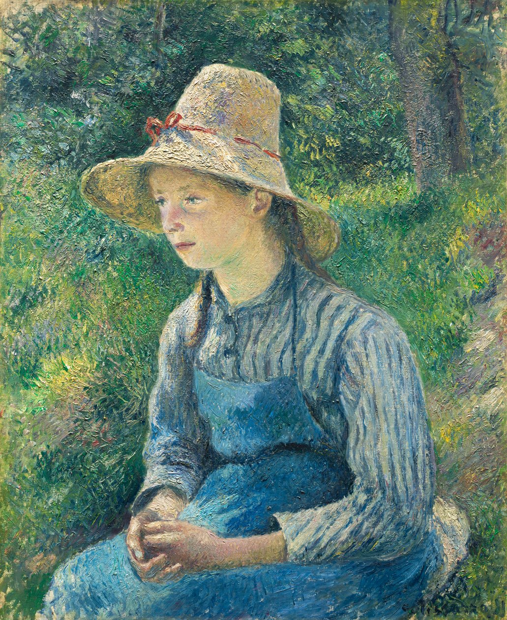 Hasır Şapkalı Köylü Kız, 1881 by Camille Jacob Pissarro