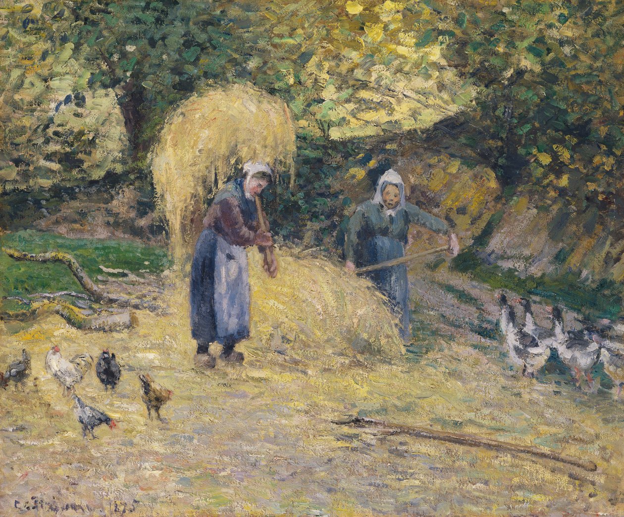 Köylüler Hasır Yıkıyor, Montfoucault, 1875 by Camille Jacob Pissarro