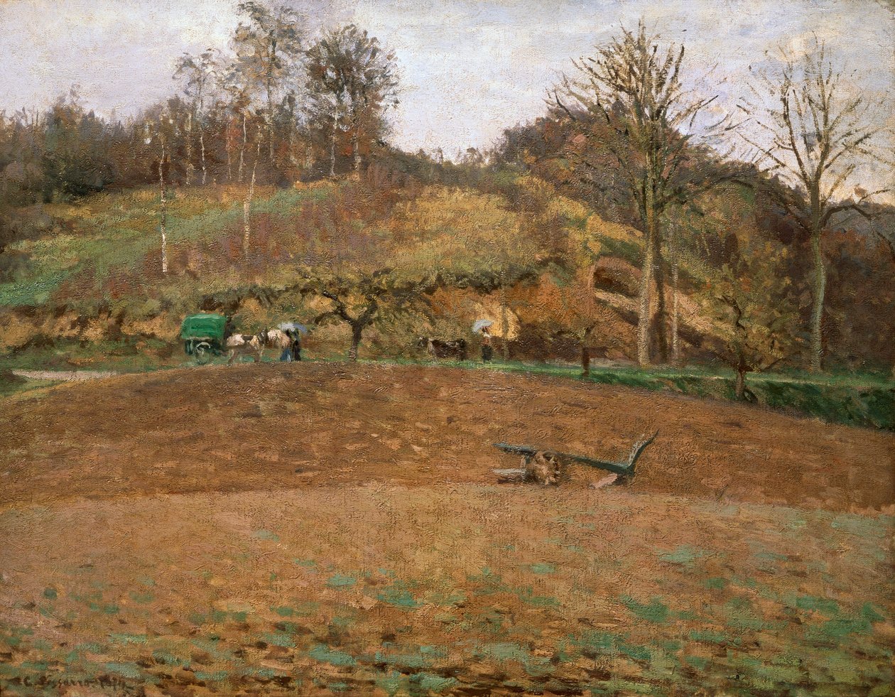 Plowland, 1874. by Camille Jacob Pissarro