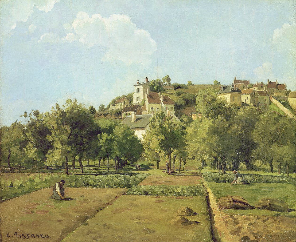 Pontoise veya Ermitaj Bahçeleri, Pontoise, 1867 by Camille Jacob Pissarro