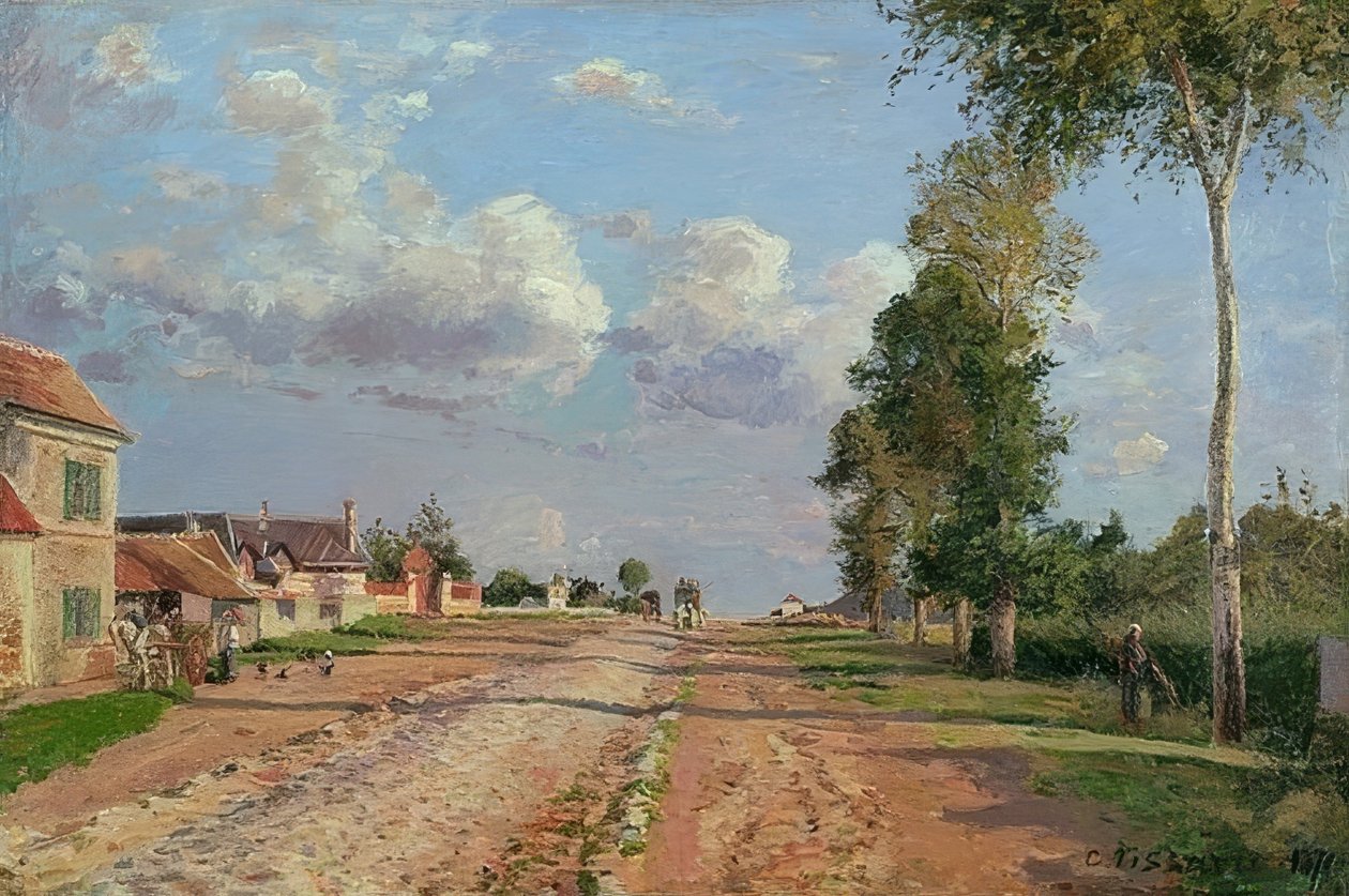 Route de Versailles, Rocquencourt. 1871 by Camille Jacob Pissarro