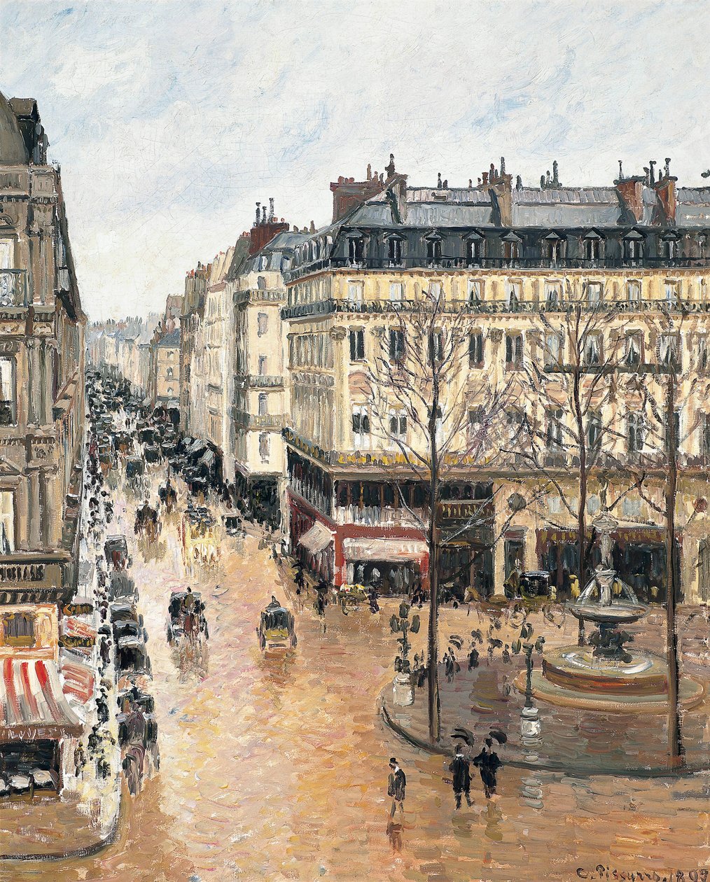 Öğleden sonra Rue Saint-Honoré. Yağmurun Etkisi, 1897 by Camille Jacob Pissarro