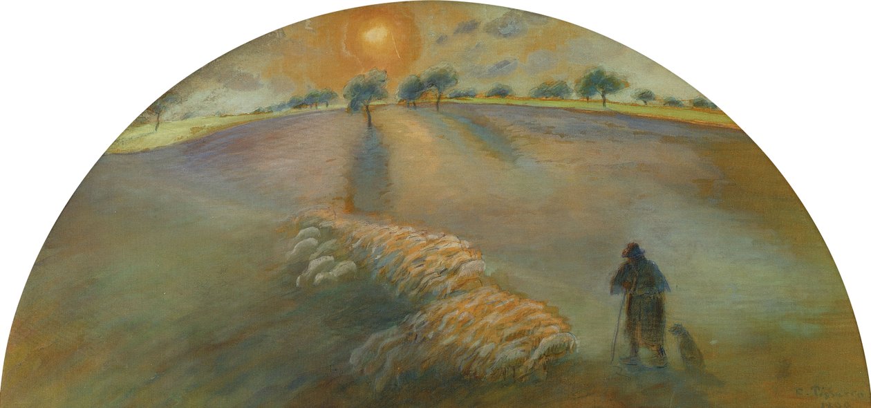 Çoban ve Koyun; Berger ve Moutons, 1890 by Camille Jacob Pissarro