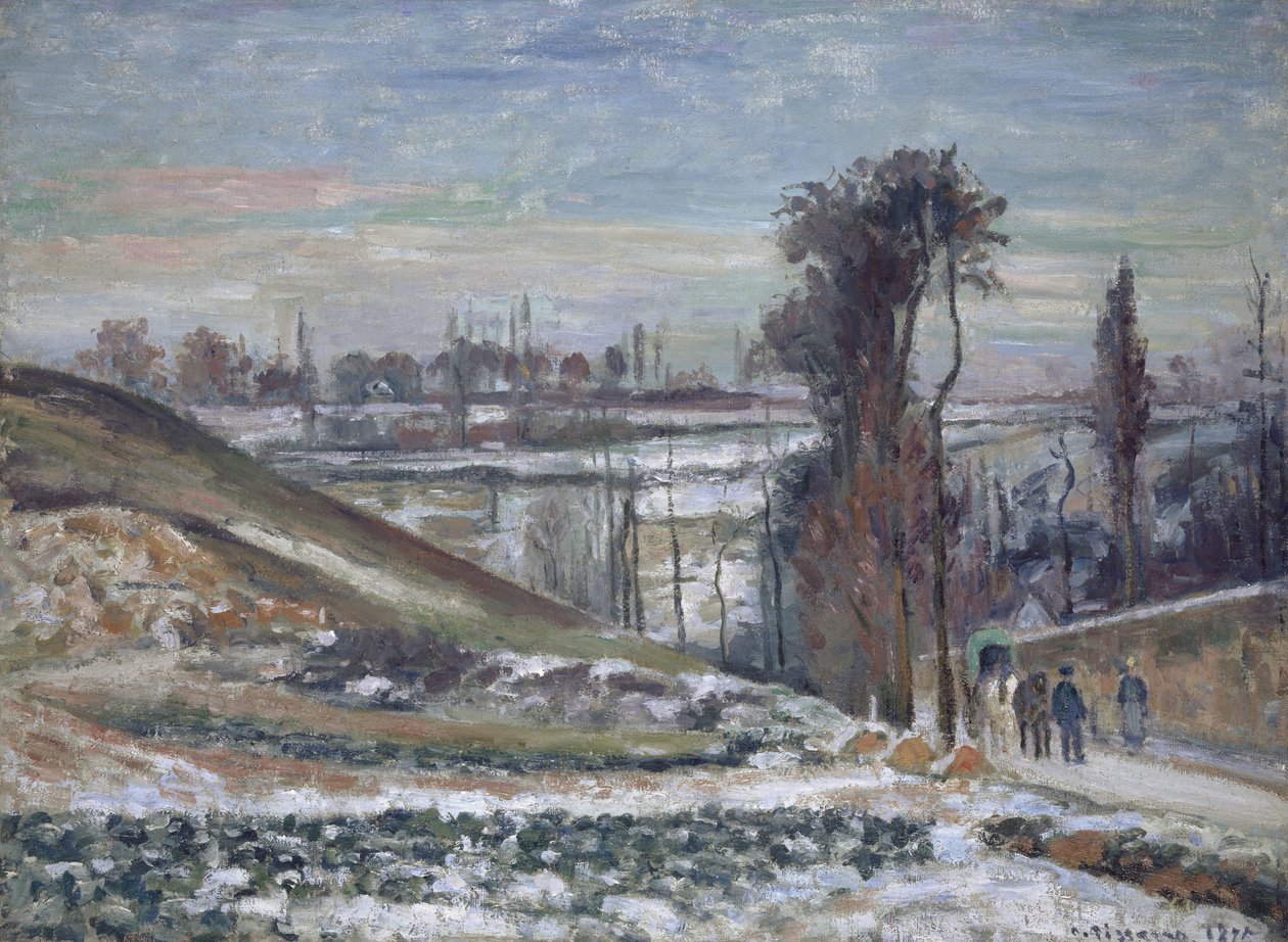 Hermitage Yakınındaki Karlı Manzara, 1875 by Camille Jacob Pissarro