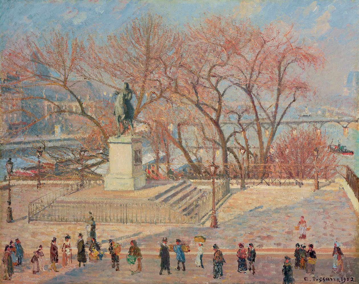 Henry IV Heykeli, Sabah, Güneş; Heykel d"Henri IV, matin, taban, 1902 by Camille Jacob Pissarro