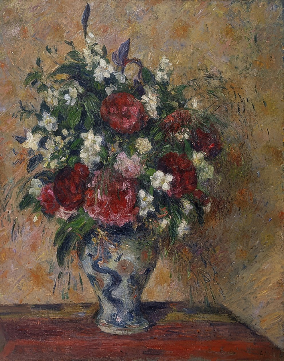 Şakayık ve boru çalıları ile natürmort. 1872-77 by Camille Jacob Pissarro