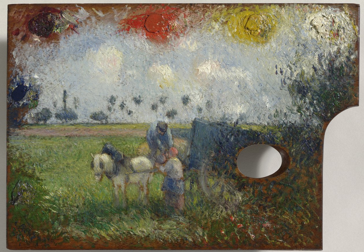 Manzaralı Sanatçı Paleti, c.1878-80 by Camille Jacob Pissarro