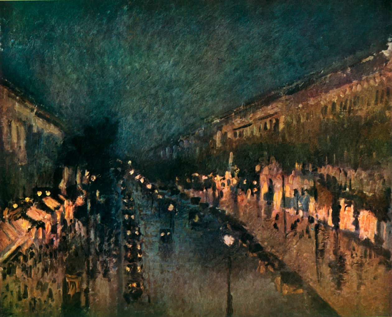 Montmartre Bulvarı, Gece, 1897, 1937. by Camille Jacob Pissarro