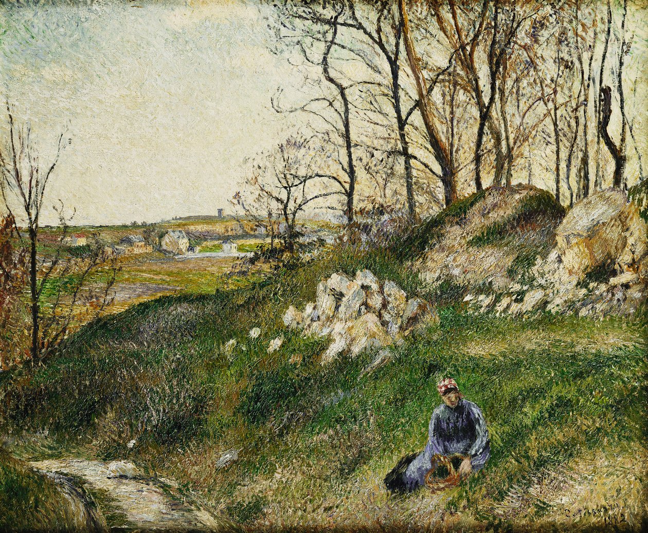 Lahana Toplayıcılar, Pontoise; Les Carrieres du Chou, Pontoise, 1882 by Camille Jacob Pissarro