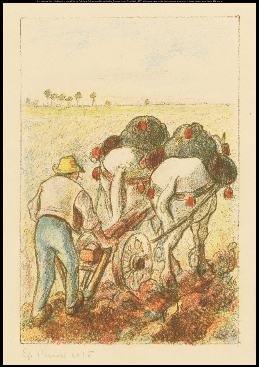 Pulluk, "Les Temps Nouveaux" için ön yüz, 1901 by Camille Jacob Pissarro