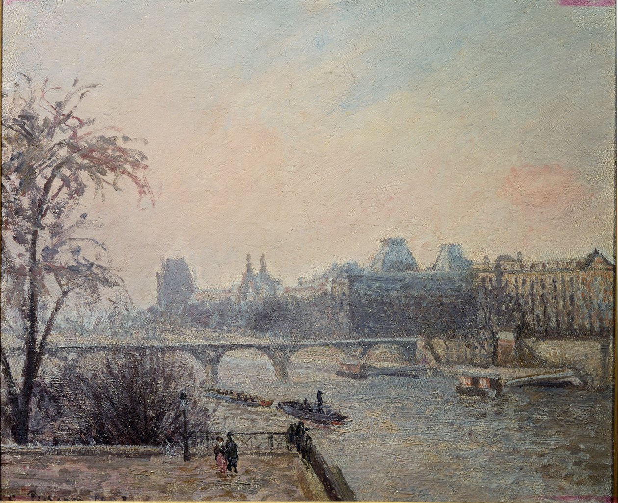Seine ve Louvre (tuval üzerine yağlı boya by Camille Jacob Pissarro