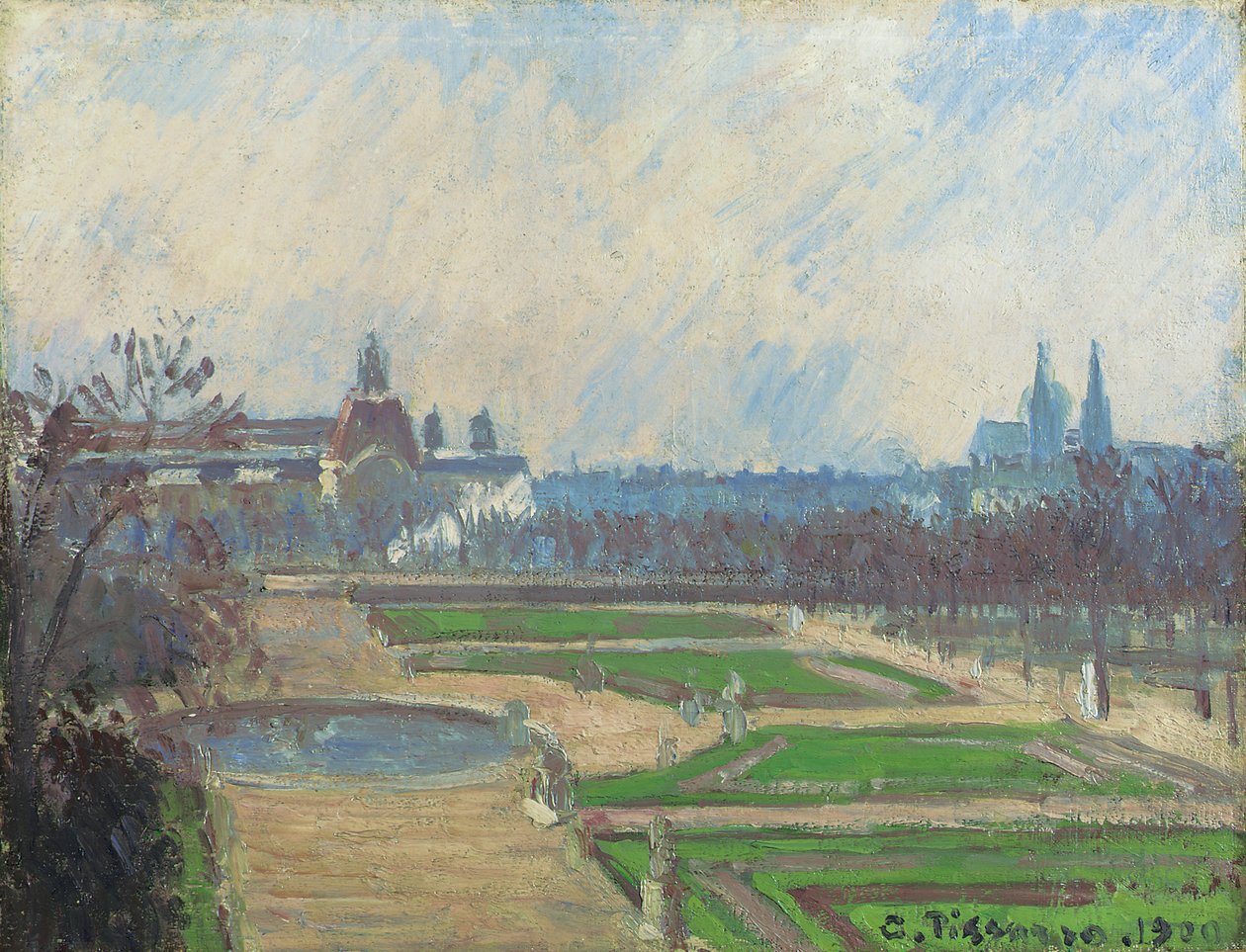Tuileries ve Louvre, 1900 by Camille Jacob Pissarro