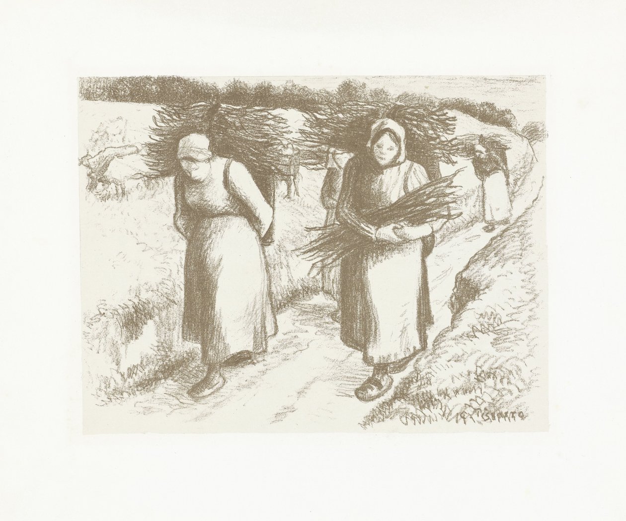 Kadınlar ibne taşır Porteuses de fagotlar by Camille Jacob Pissarro