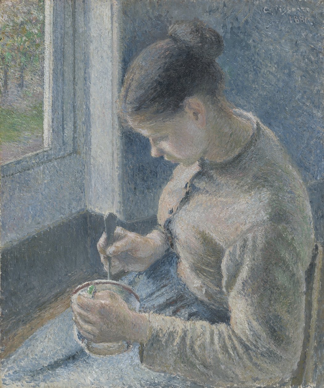 Kahvesini İçen Genç Köylü, 1881 by Camille Jacob Pissarro