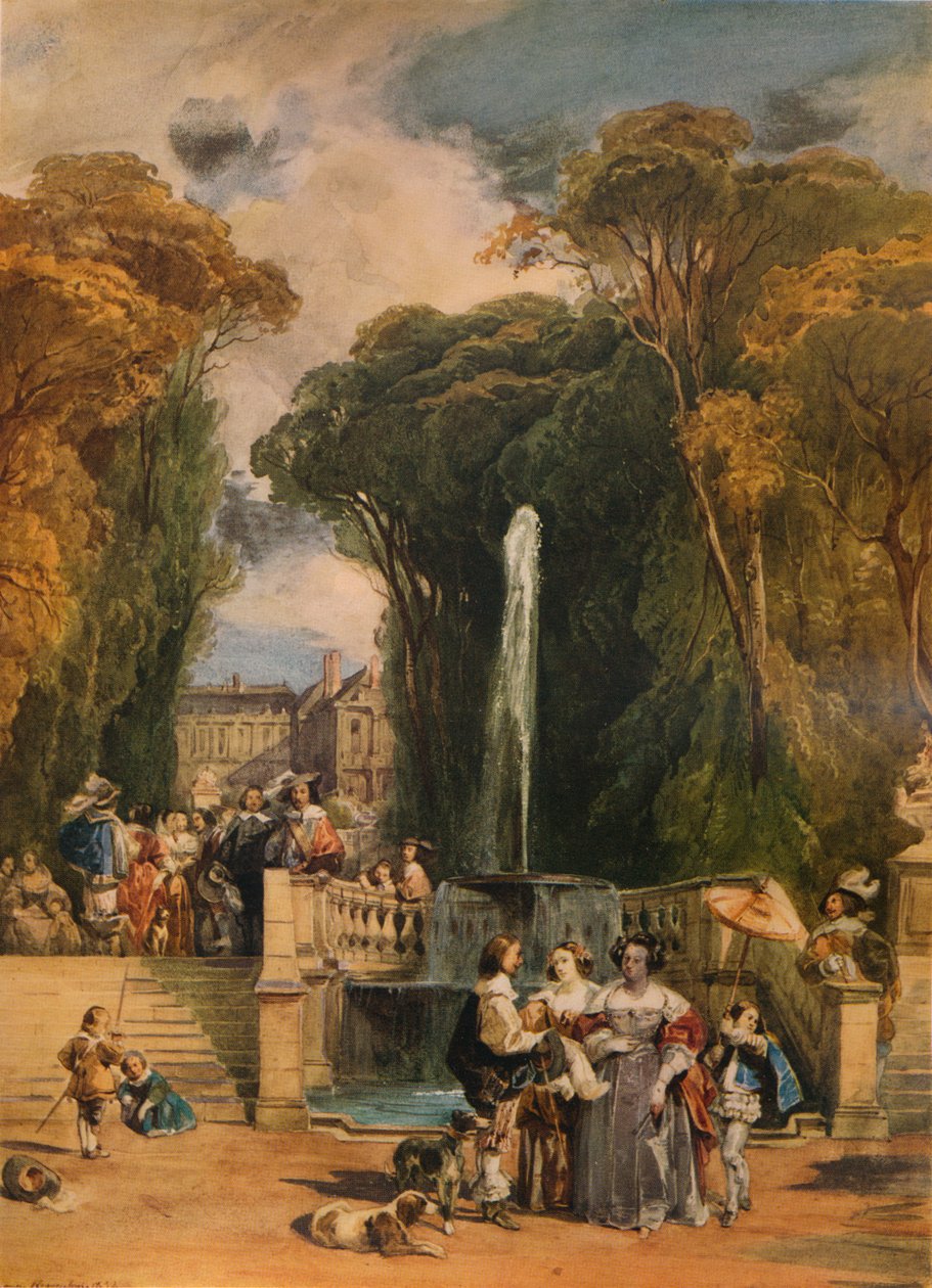 Bir Fransız Şatosunun Bahçesi, 1832, 1938 by Camille Joseph Etienne Roqueplan