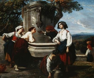 Çeşmedeki Ossaloise kadınları, 1845 dolayları by Camille Joseph Etienne Roqueplan