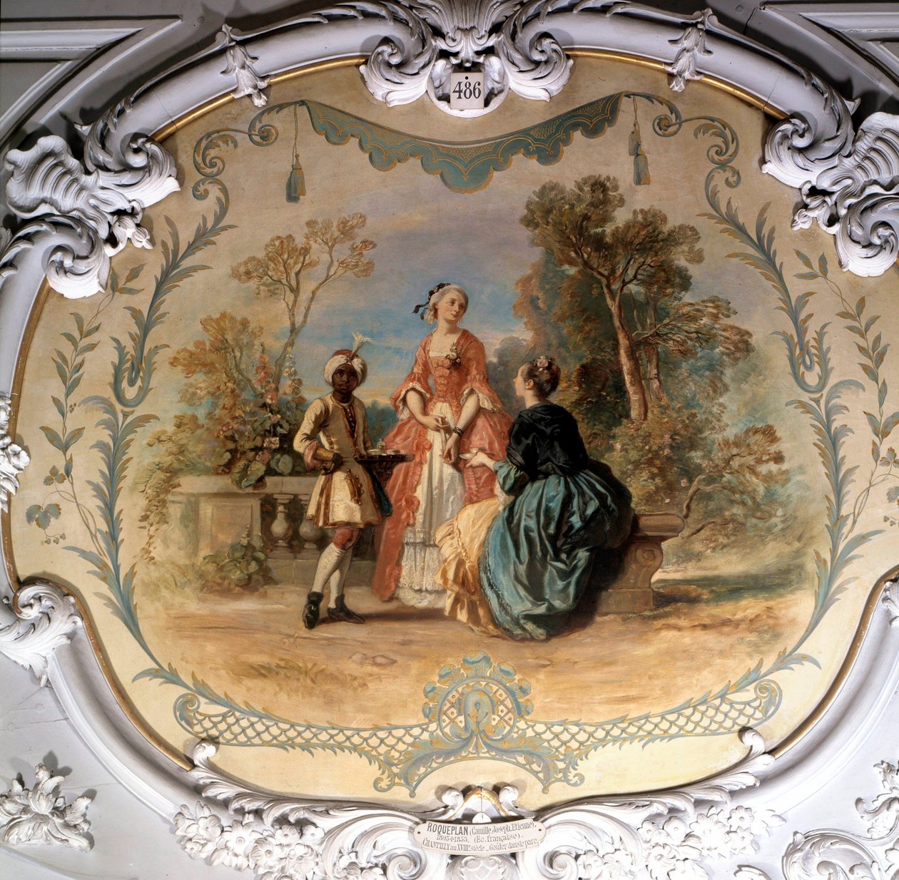 Camille Roqueplan (1803-1855) 19. yüzyıl Güneşi tarafından Chantilly Boyama parkında tadımcı. 0,97 x 1,14 m Chantilly, müze salonu by Camille Joseph Etienne Roqueplan