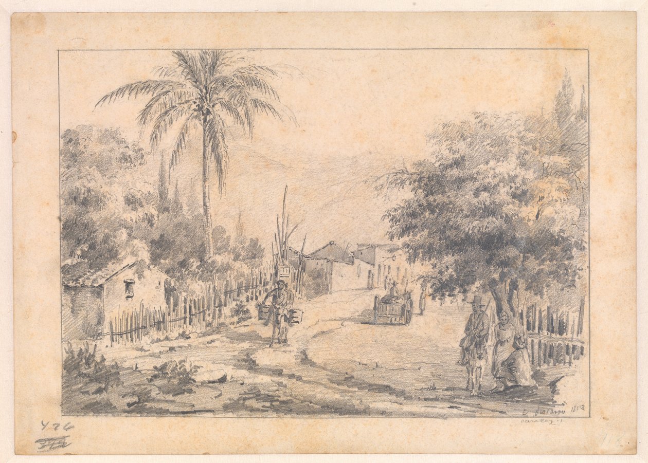 A Village Street, Karakas, Venezuela by Camille Pissarro