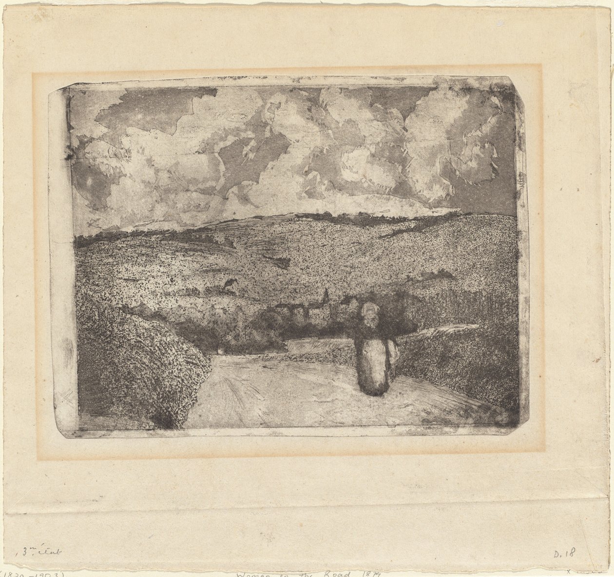 Köy Yolunda Yürüyen Bir Kadın (La Femme sur la Route) by Camille Pissarro