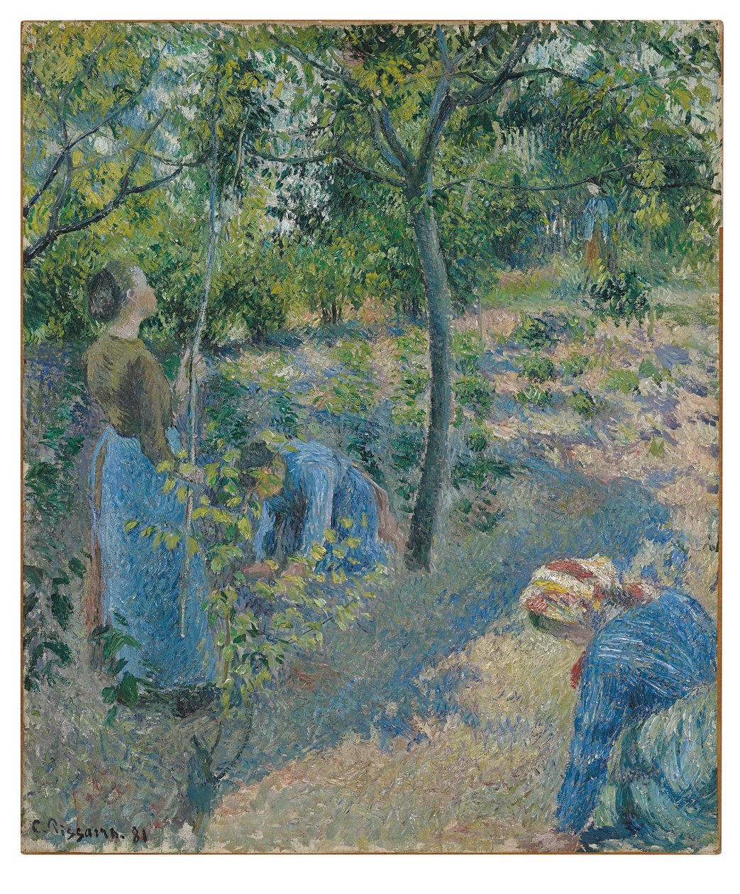 Elma toplamak by Camille Jacob Pissarro