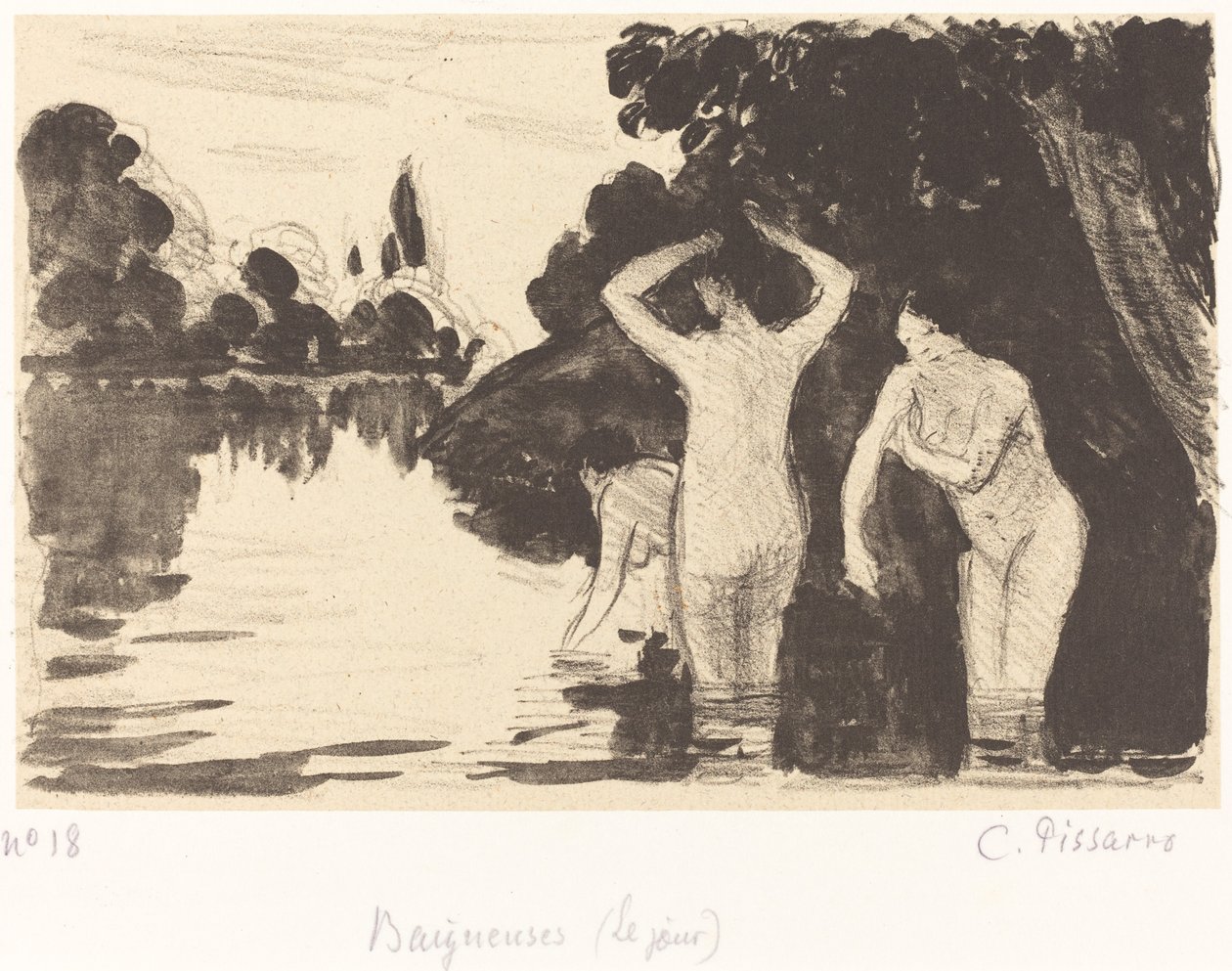 Yıkananlar, c. 1895. by Camille Pissarro