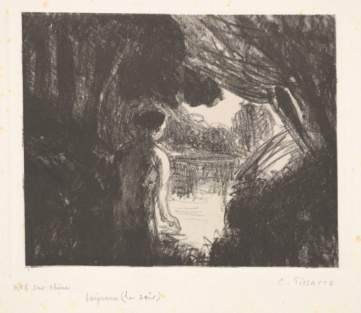Bather, Akşam, 1897. by Camille Jacob Pissarro