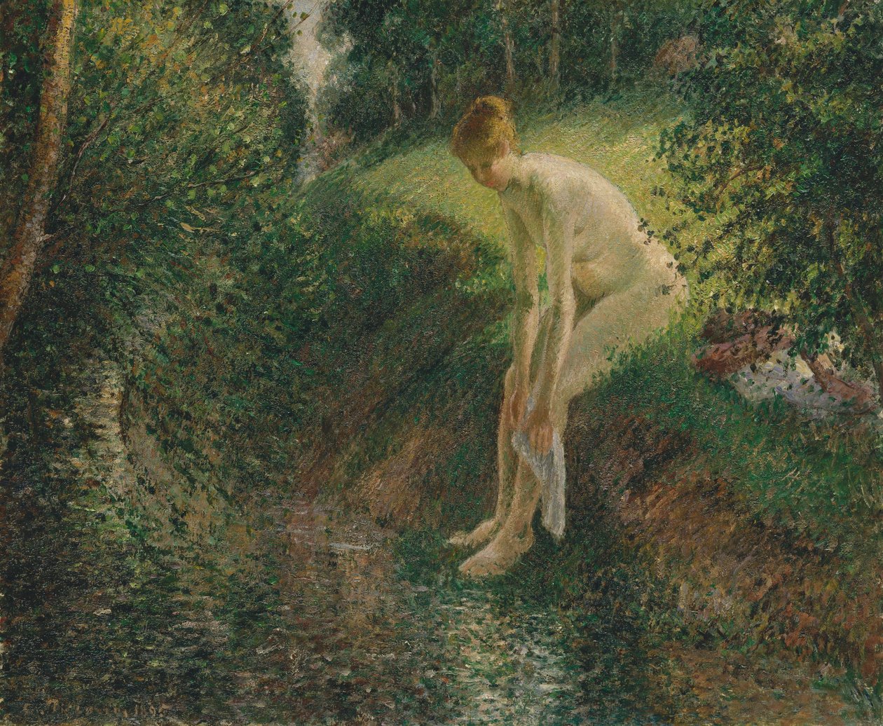 Ormanda Yıkanan Kişi, 1895. by Camille Jacob Pissarro