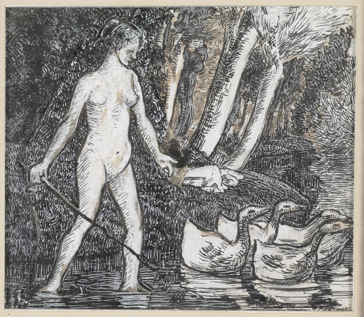 Kazlarla Yıkanan Kişi, 1895 by Camille Jacob Pissarro