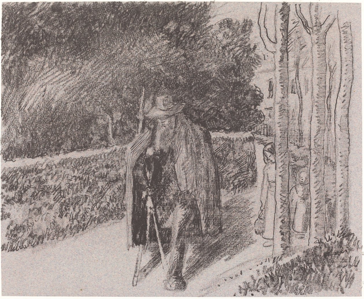 Koltuk Değneği ile Dilenci (Mendiant a la bequille) by Camille Pissarro