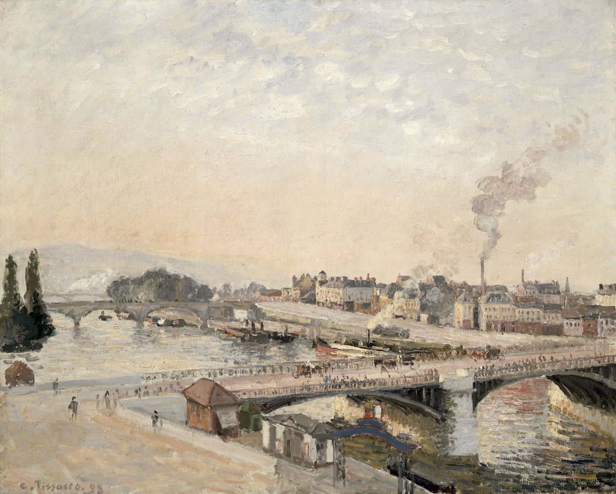 Boieldieu ve Corneille köprüleri by Camille Jacob Pissarro