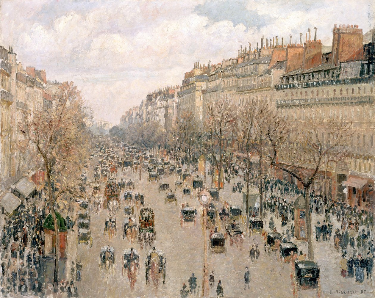 Boulevard Montmartre, Öğleden Sonra Güneşi by Camille Jacob Pissarro
